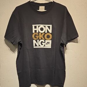 Nike Hong Kong Black, Gold & White Graphic Tee (Large)